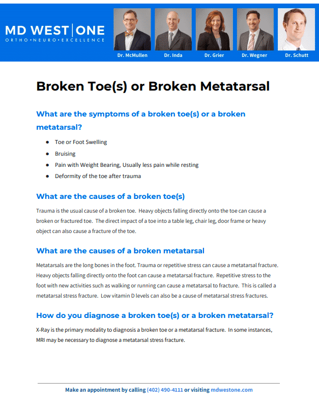 Broken Toe or Metatarsal Screenshot